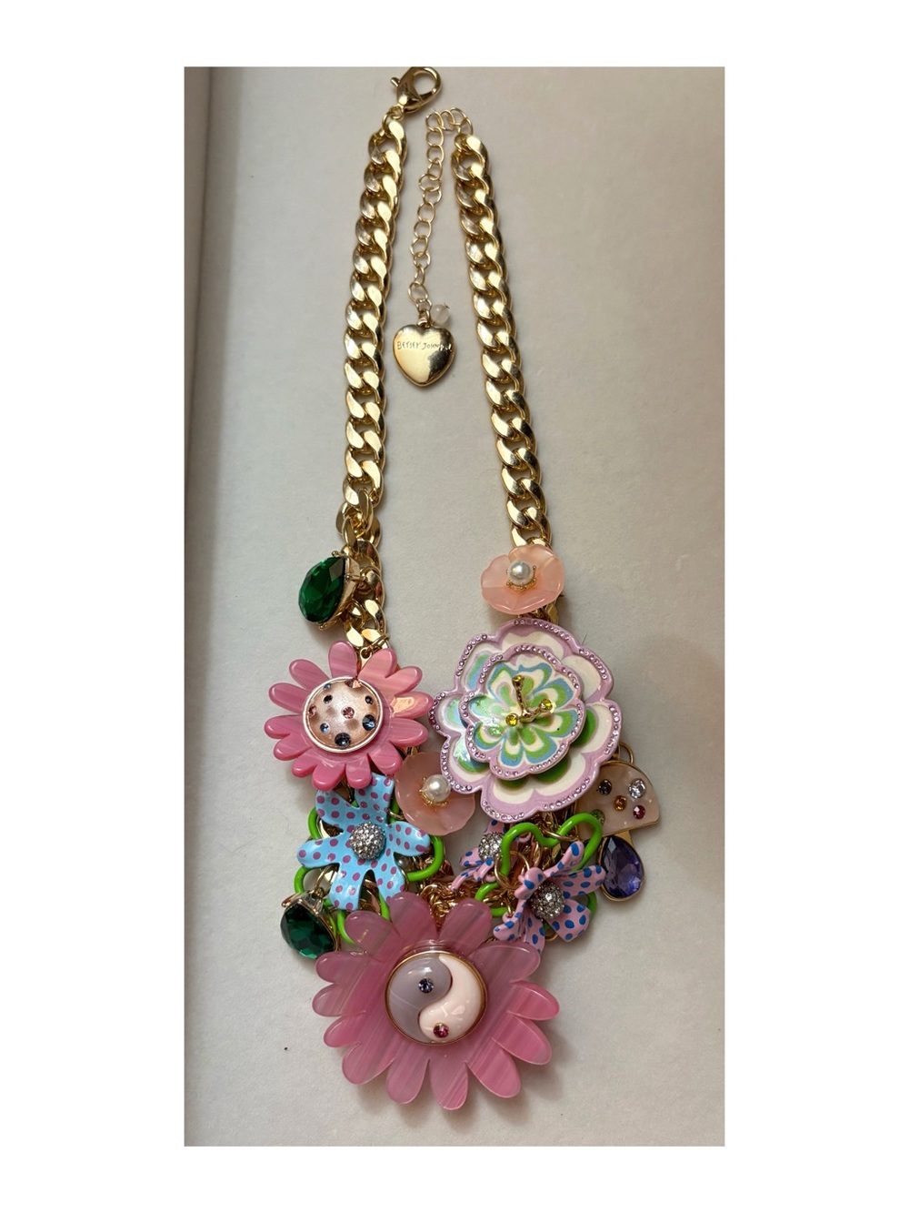 NWOT Betsey Johnson Flower Drama Bib Necklace